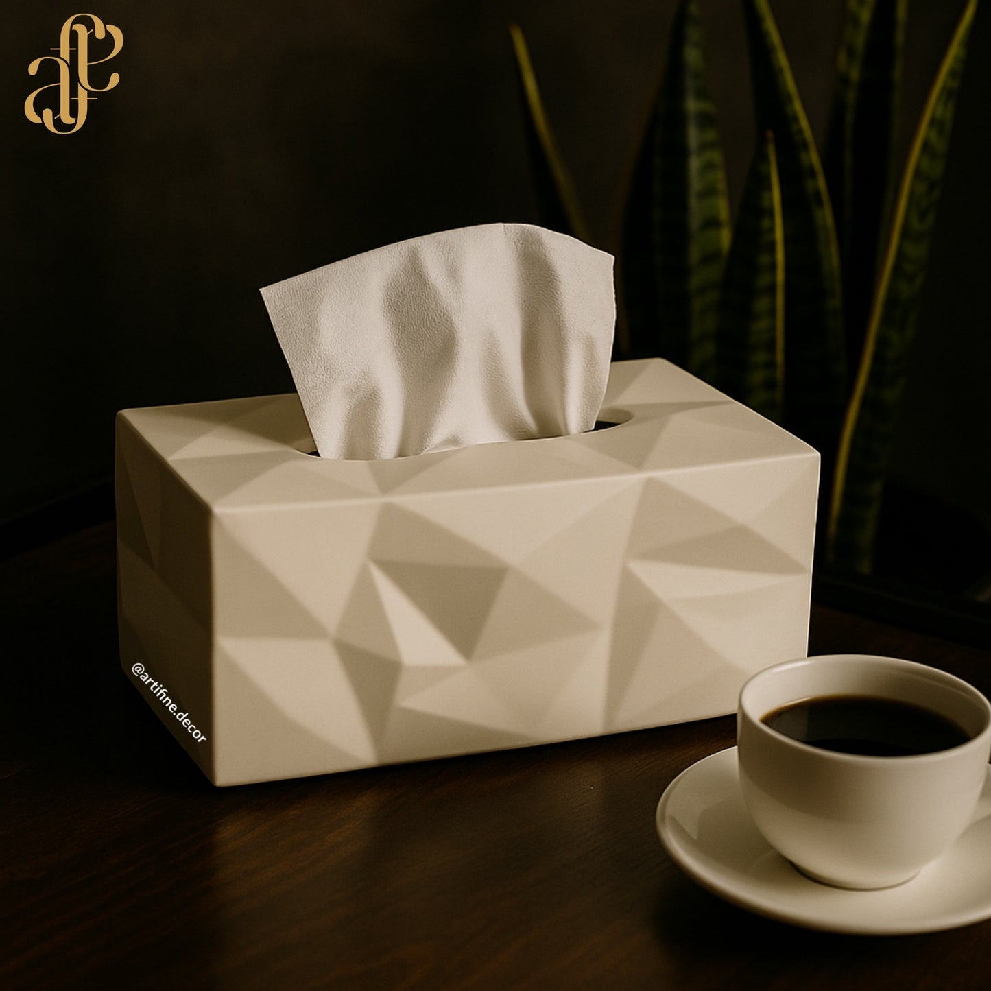 Geometric Ceramic Tissue Box – Luxe Edition