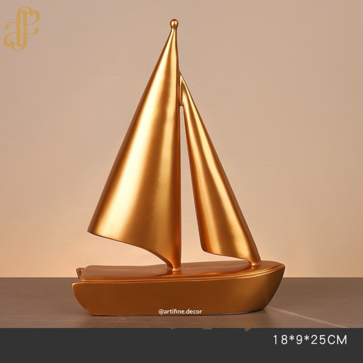 Minimalist Sailboat Sculpture – Gold, White & Black Finishes