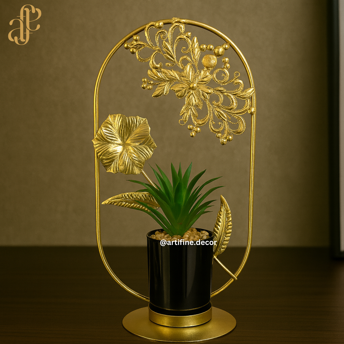 Golden Floral Frame Plant