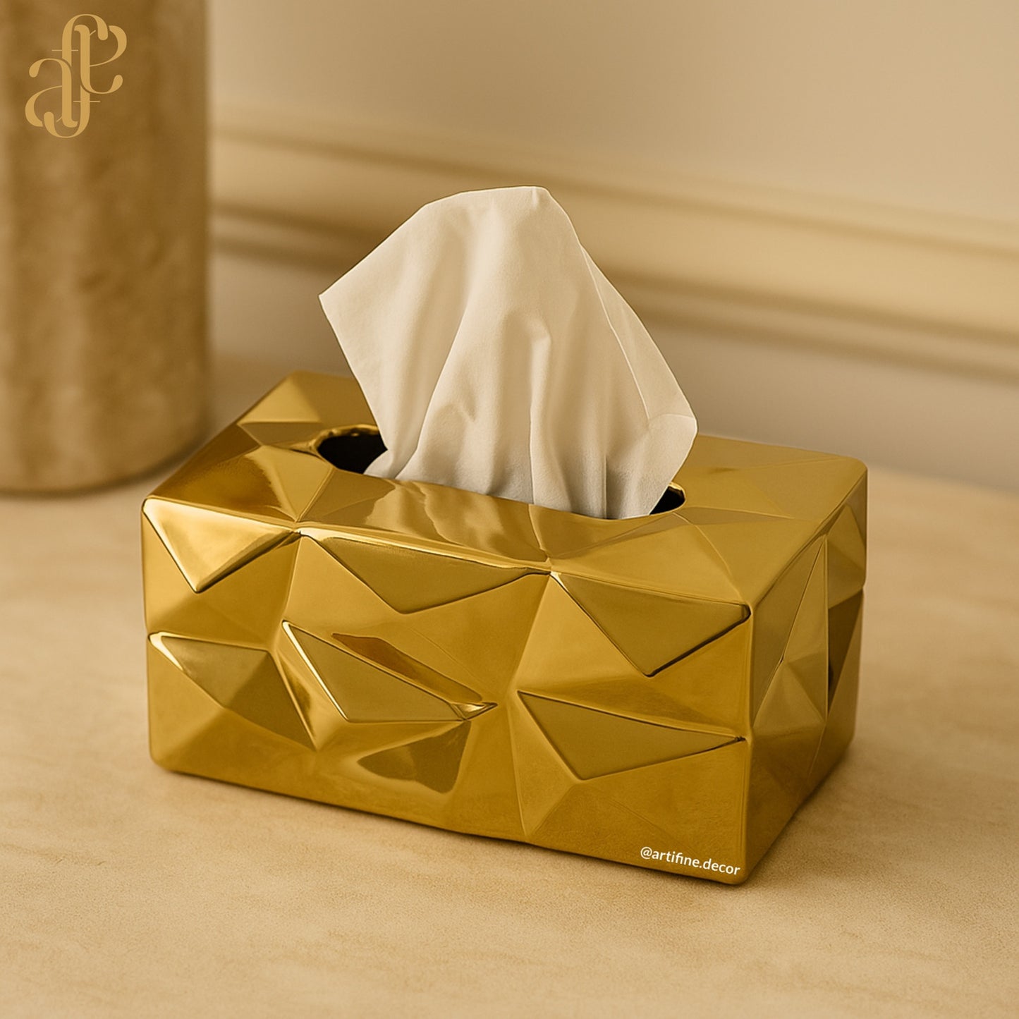 Geometric Ceramic Tissue Box – Luxe Edition