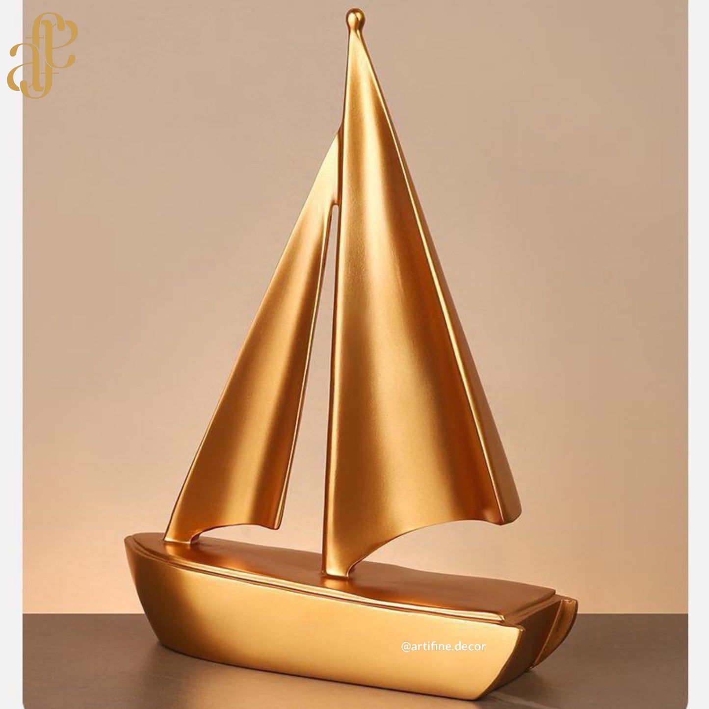 Minimalist Sailboat Sculpture – Gold, White & Black Finishes