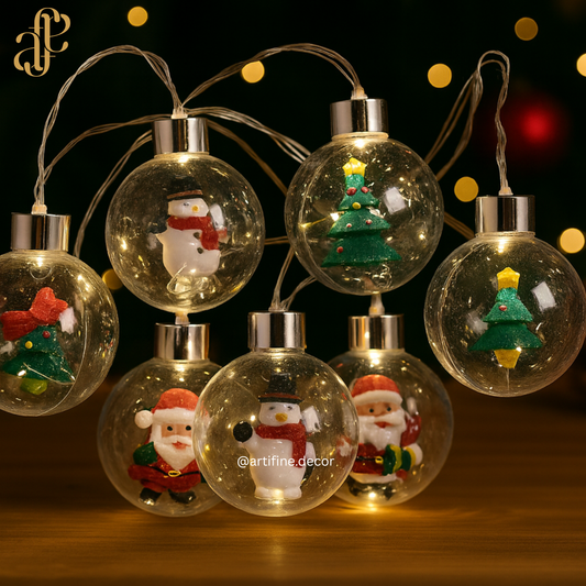 ✨ Magical Christmas Bauble String Lights ✨ *No Snow Inside*