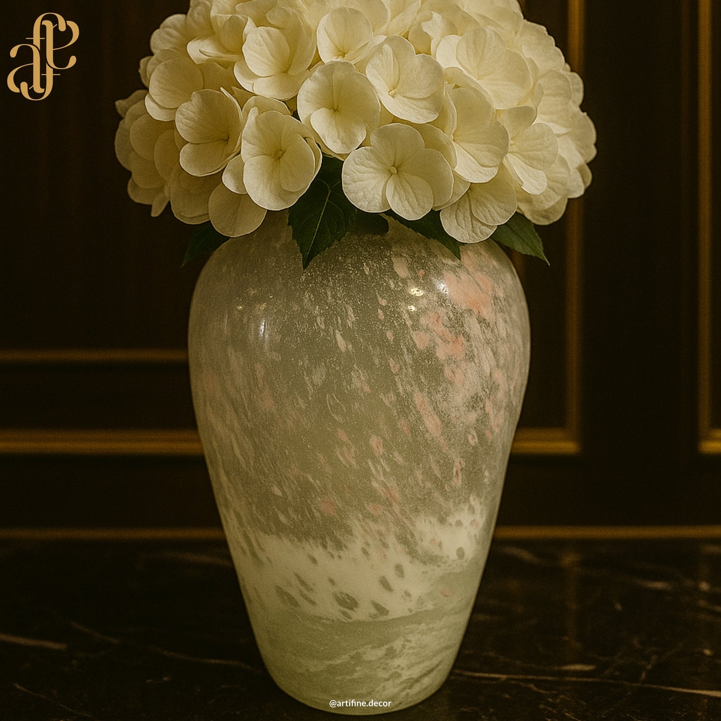 Mouth-Blown Textured Glass Vase Set – Soft Beige & Blush Tones