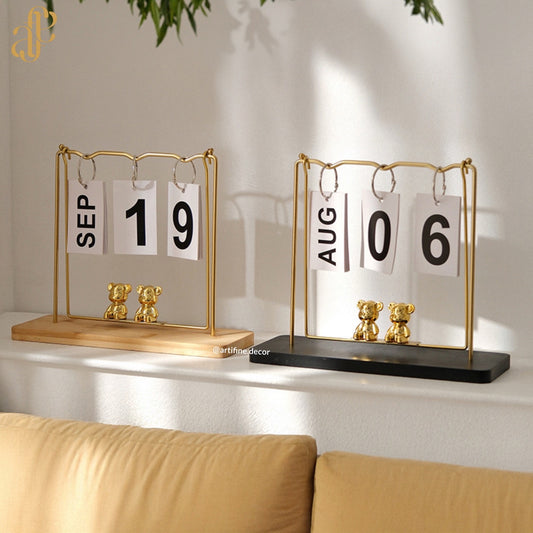 Bear Stand Calendar – Gold, Black & Silver