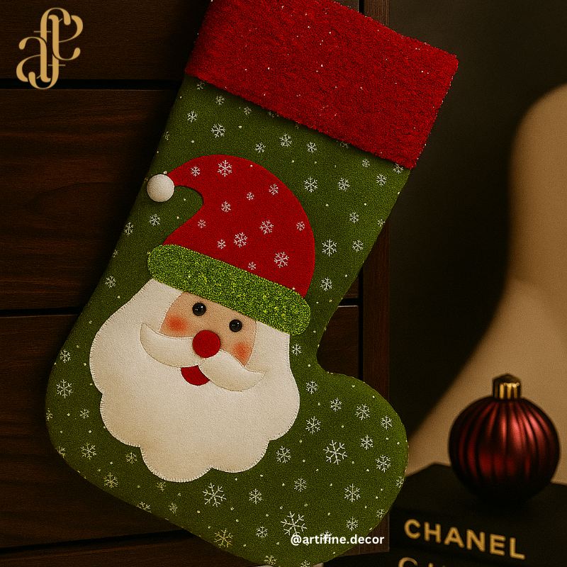 Green Santa Christmas Stocking! ❤️🧦