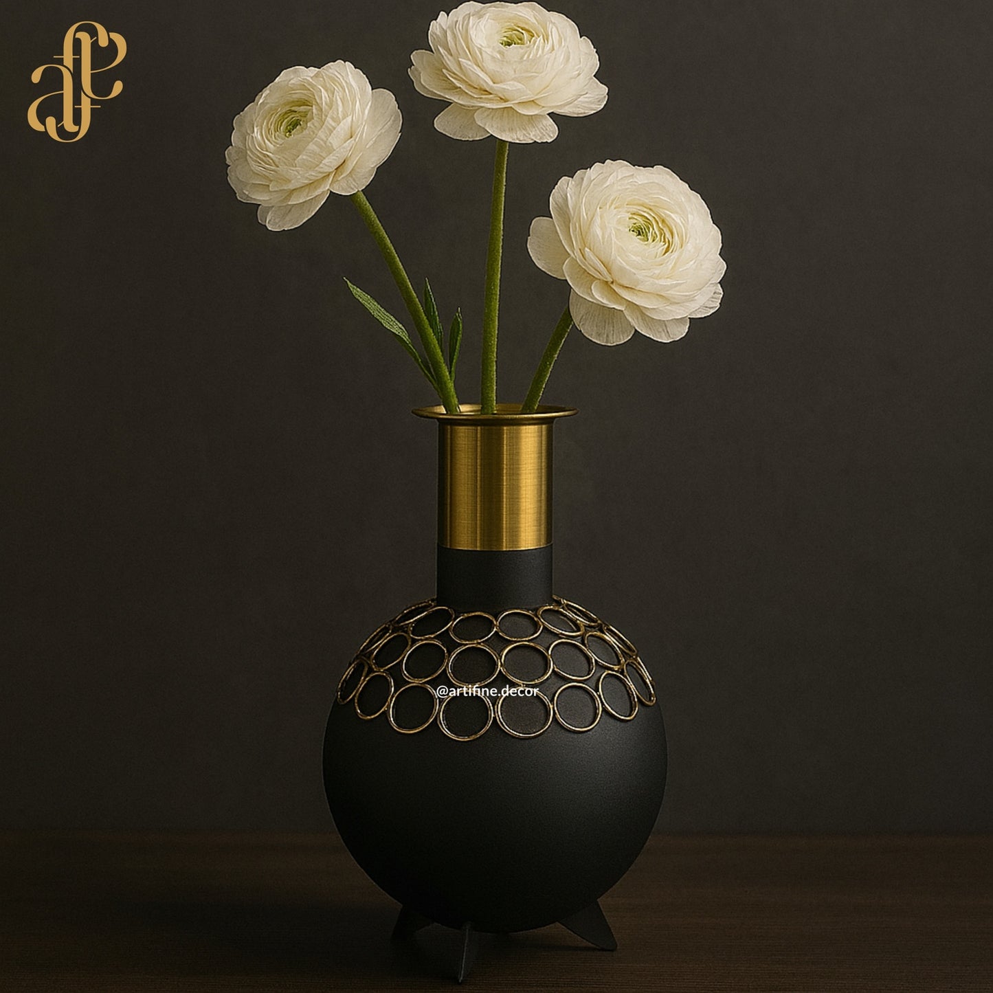 Modern Orb Vases- Golden x Black