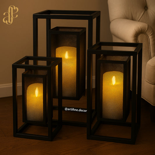 Modern Black Lantern Set – Set of 3