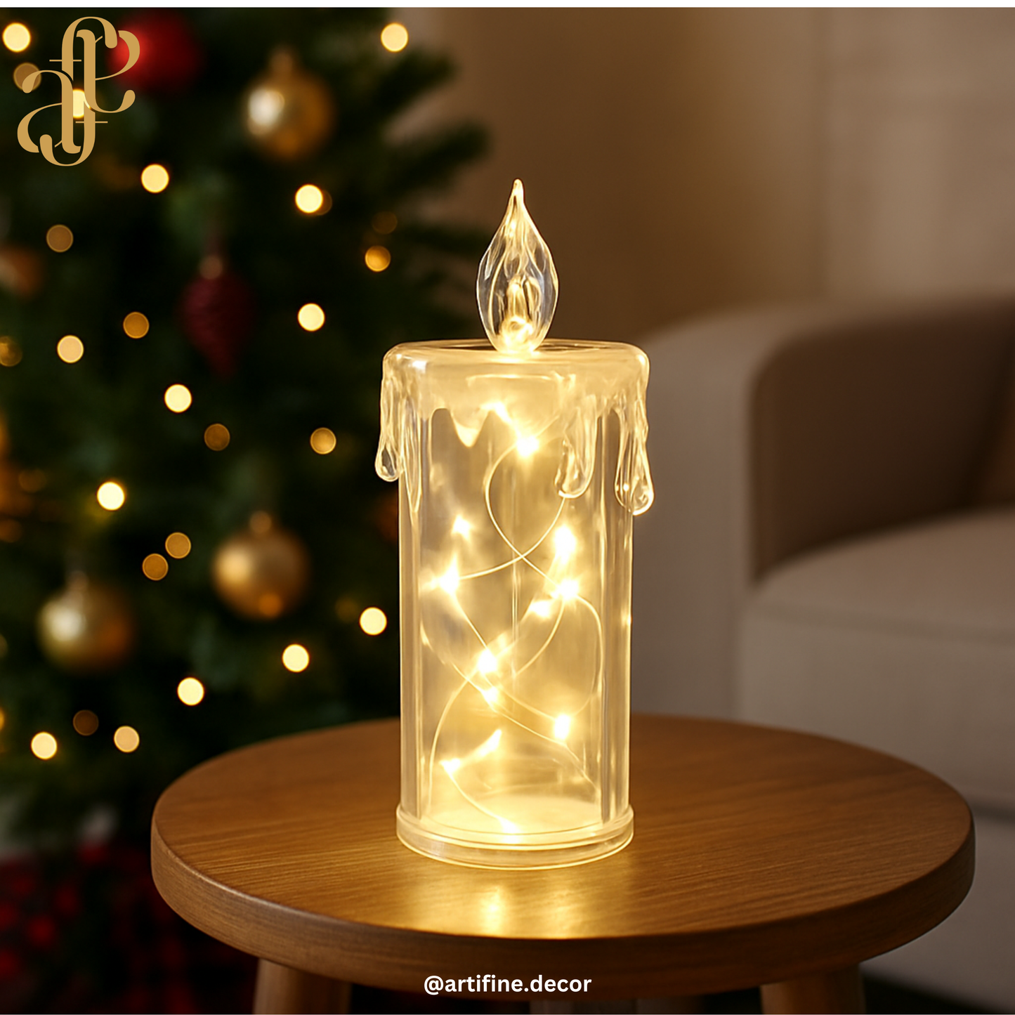 🕯️ Dripping LED Candle with Fairy Lights Set of 3 – Festive Glow Décor