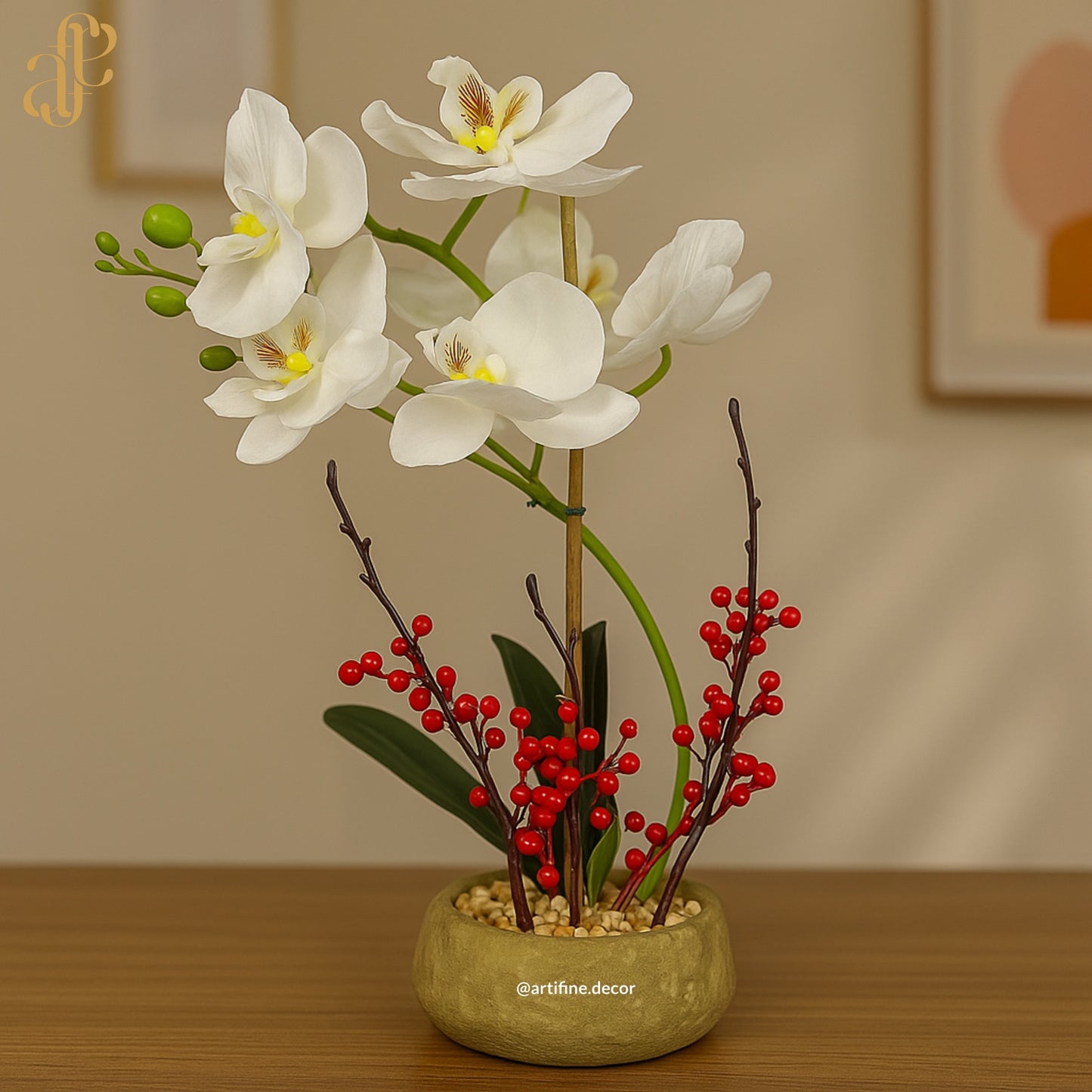 Elegant Orchid Arrangement in Textured Pot