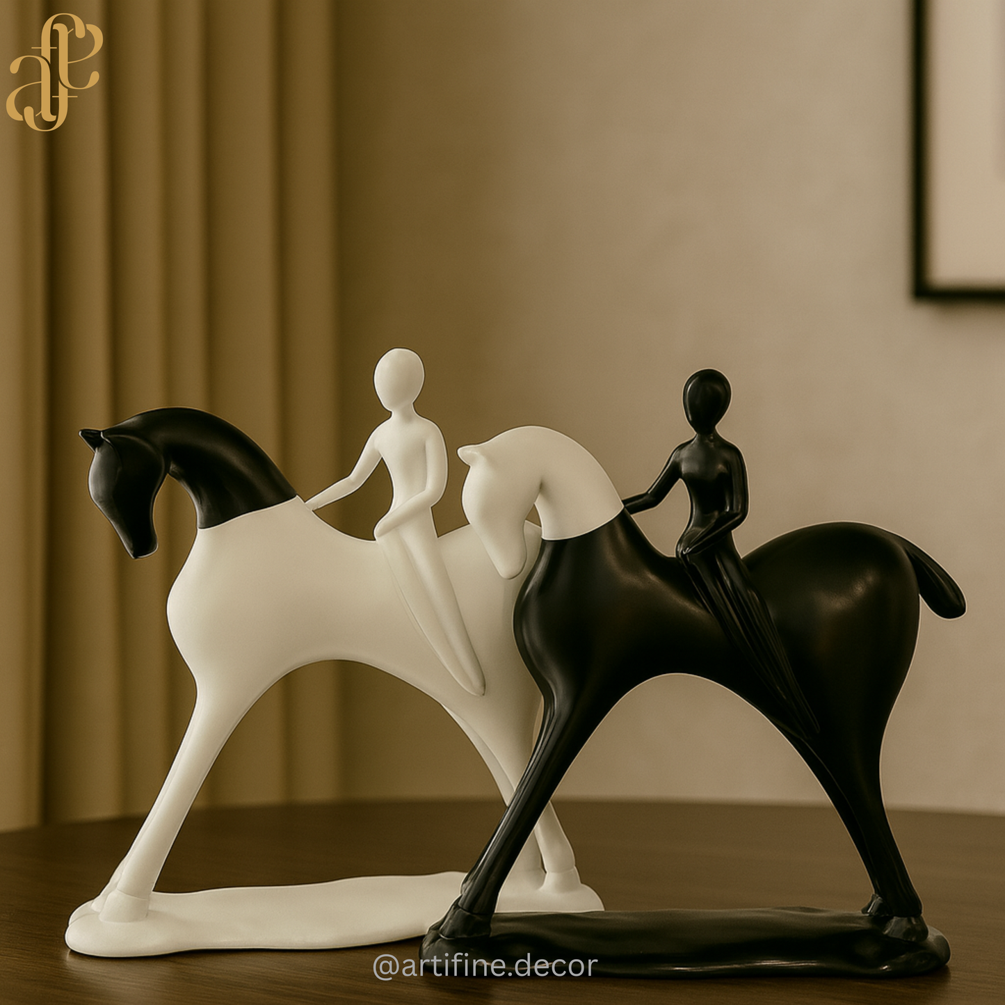 Equestrian Harmony Sculptures – Black & White