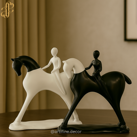 Equestrian Harmony Sculptures – Black & White