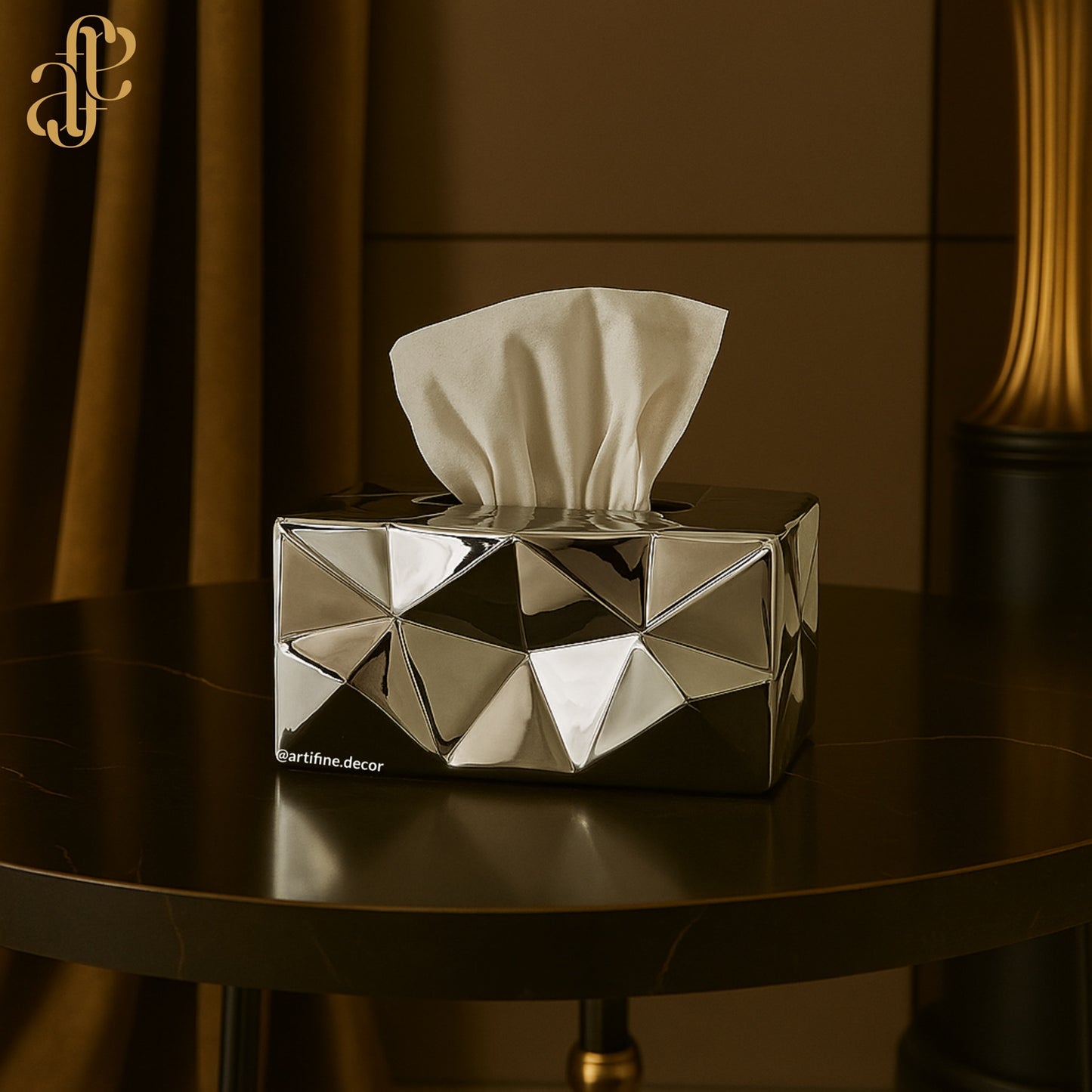 Geometric Ceramic Tissue Box – Luxe Edition