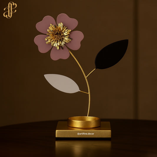 Lilac Bloom Metal Sculpture – Candle Holder