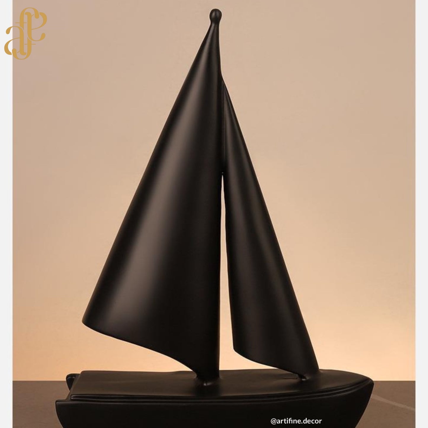 Minimalist Sailboat Sculpture – Gold, White & Black Finishes