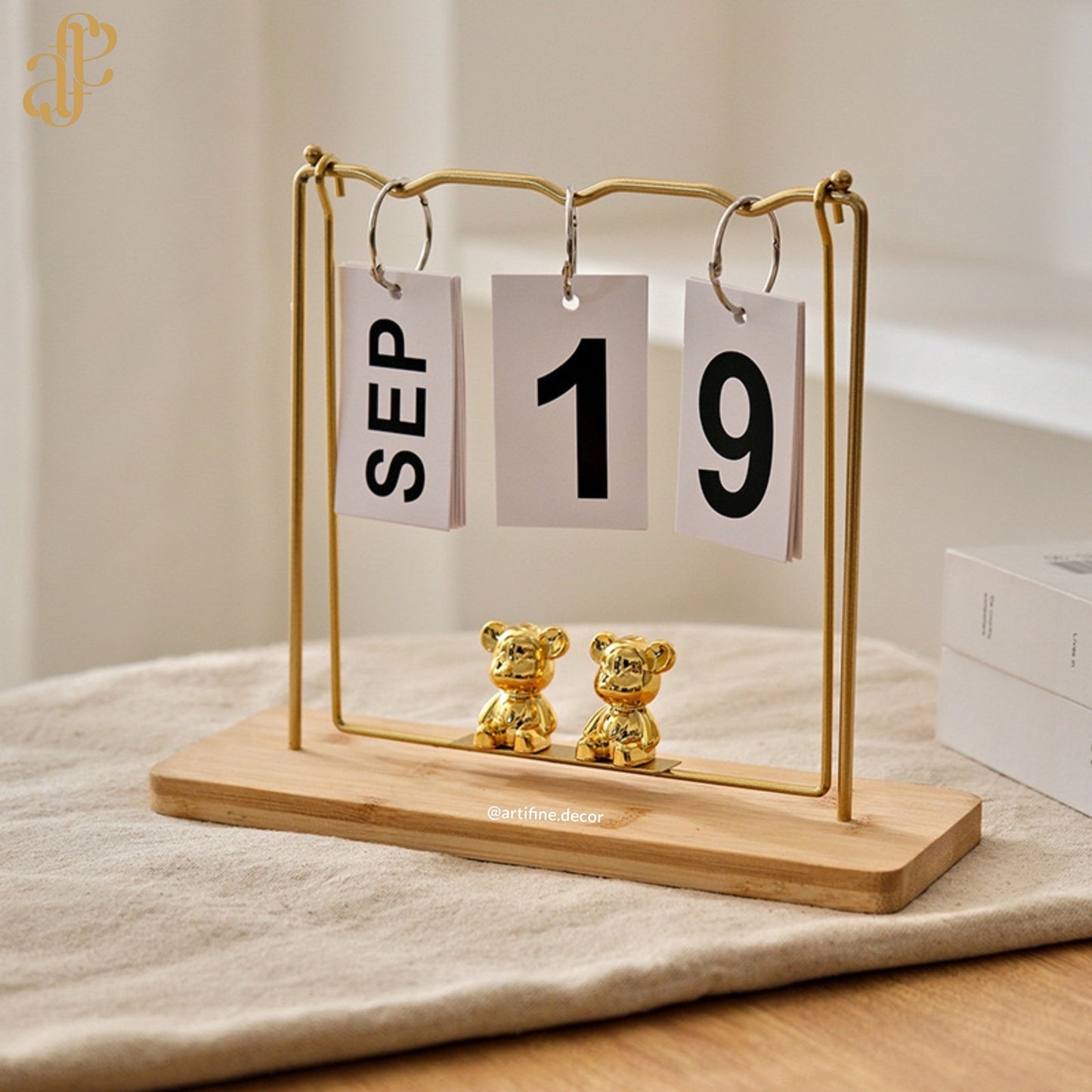 Bear Stand Calendar – Gold, Black & Silver