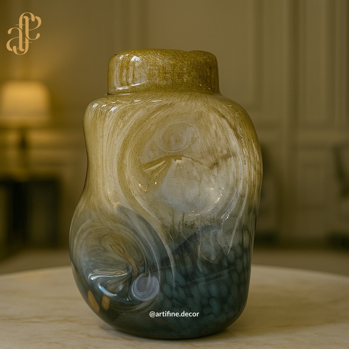 Twilight Glaze Art Glass Vase Set – Mouth-Blown Luxury
