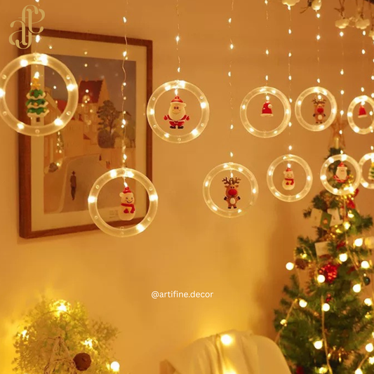 Hanging LED circles with Figures 💡🎄🎅🏼
