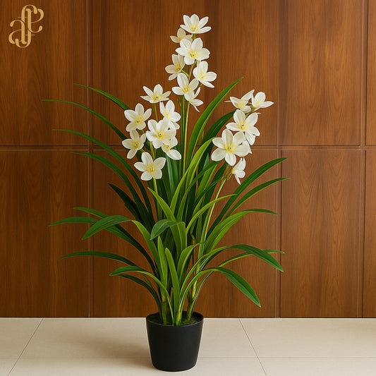 Tall White Orchid Artificial Tree