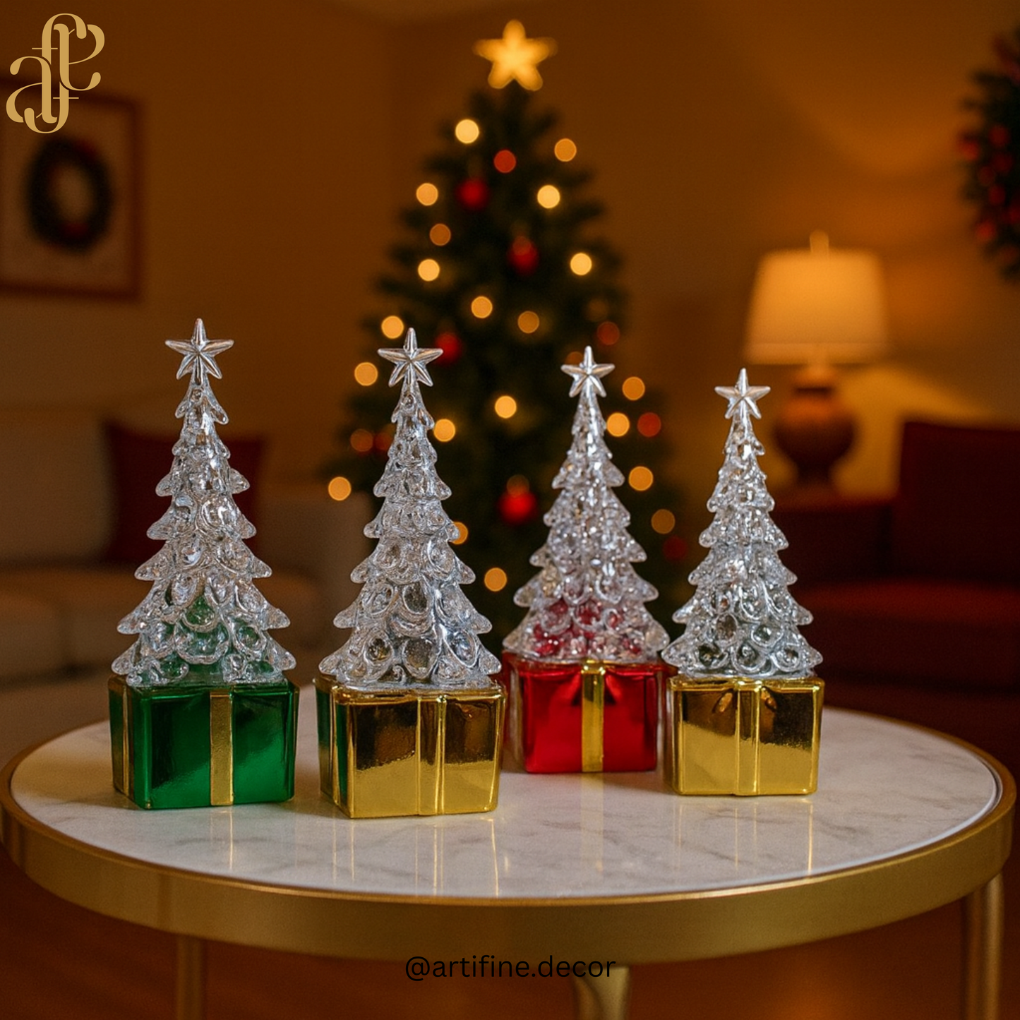 🎄 LED Christmas Tree Decor – Magical Glow for the Holidays Set of 4
