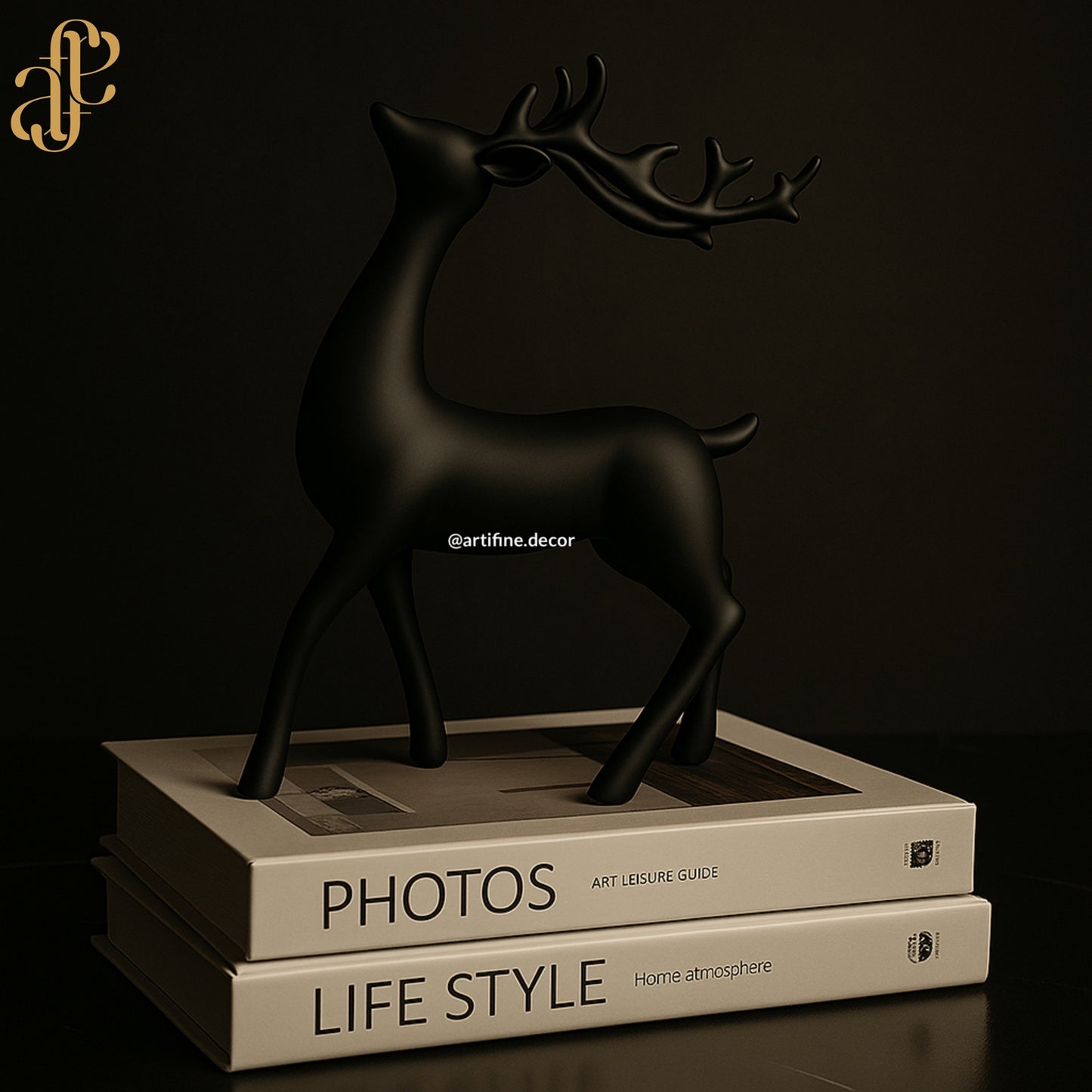 Modern Matte Deer Sculpture Set – Black & White