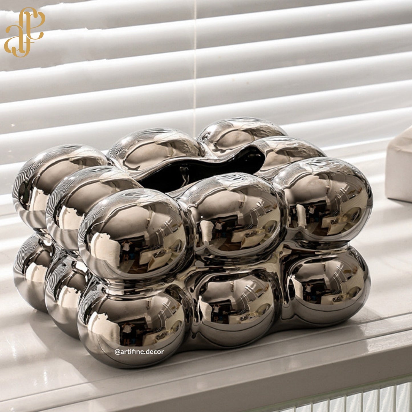 Bubble Tissue Box – Glossy Ceramic Finish