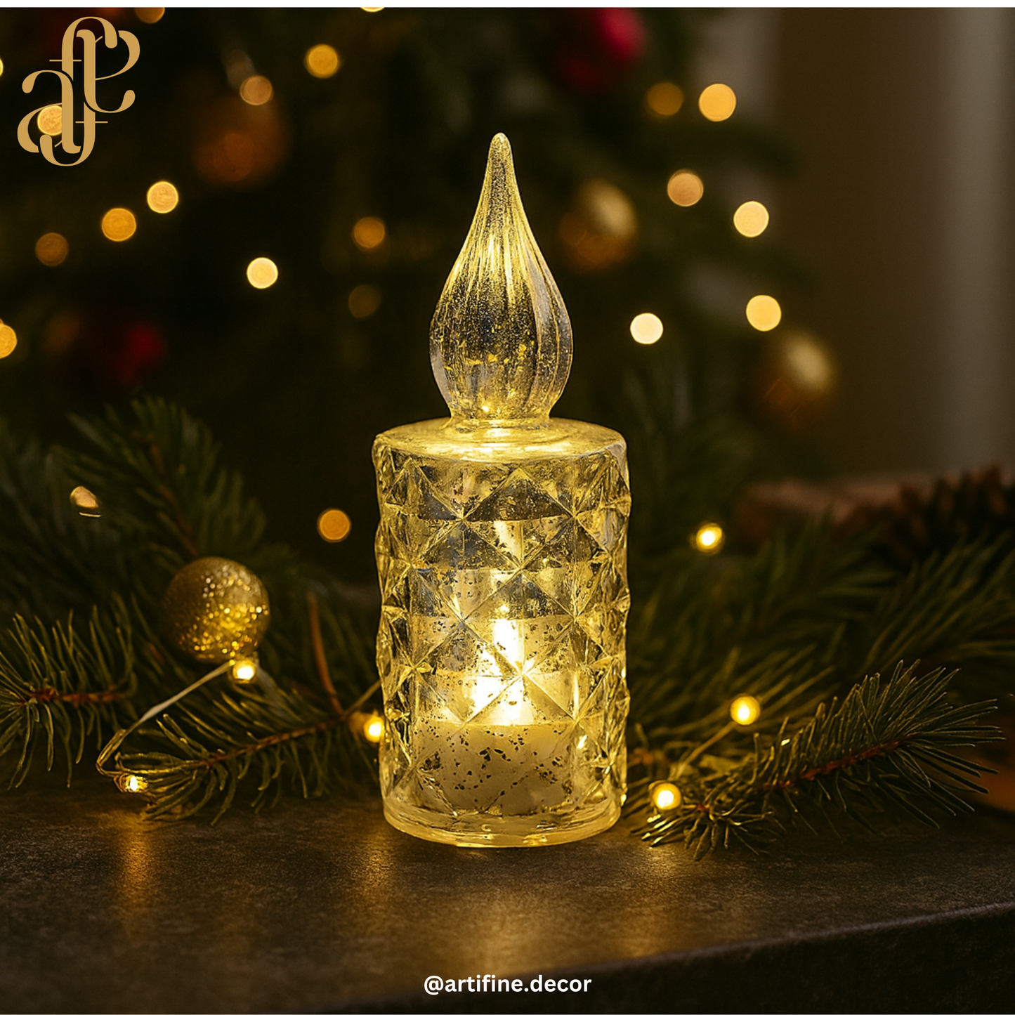 Crystal Glow Candle Set of 3🕯️