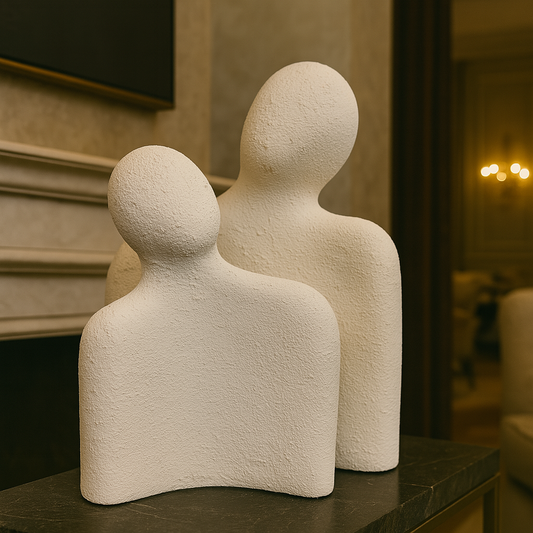 Textured Abstract Couple Sculpture – Set of 2