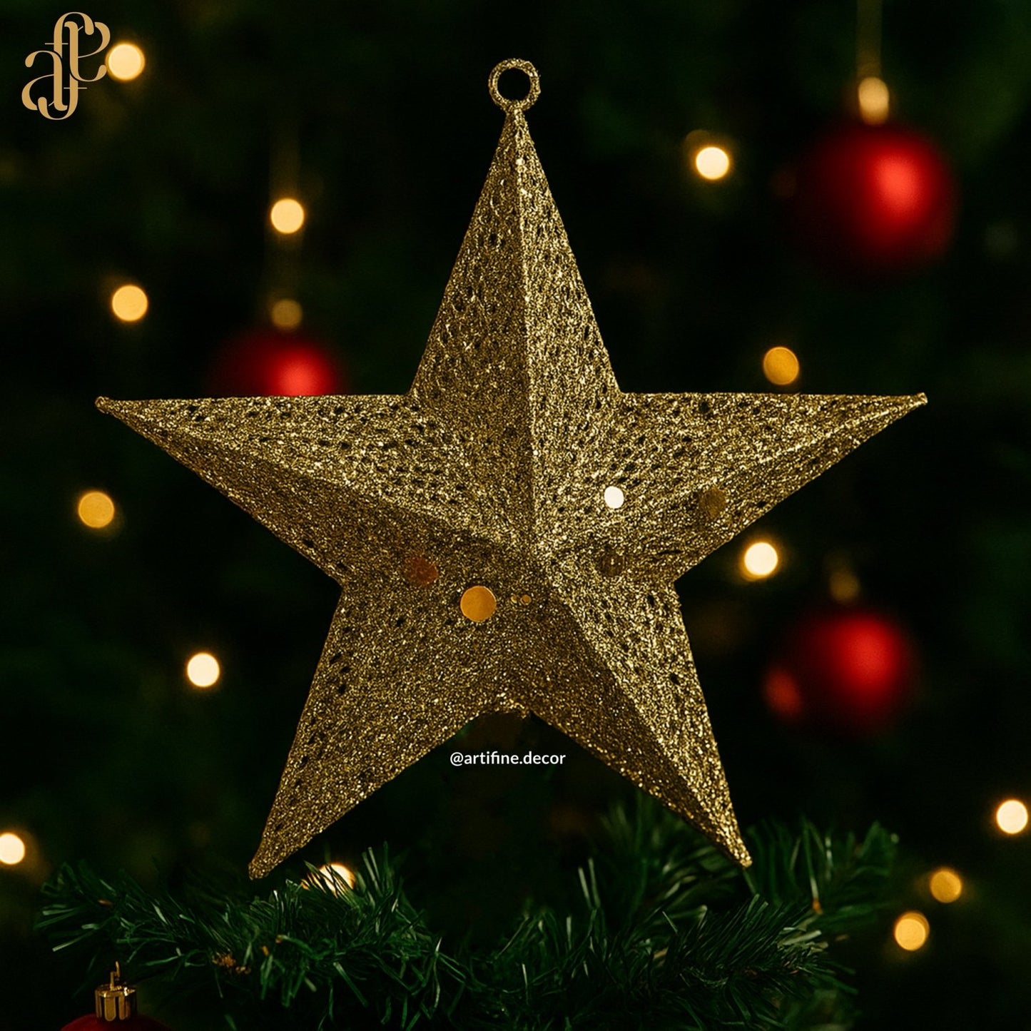 🎄 Golden Star Christmas Ornament – Sparkle & Elegance ✨