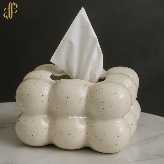 Bubble Tissue Box – Glossy Ceramic Finish