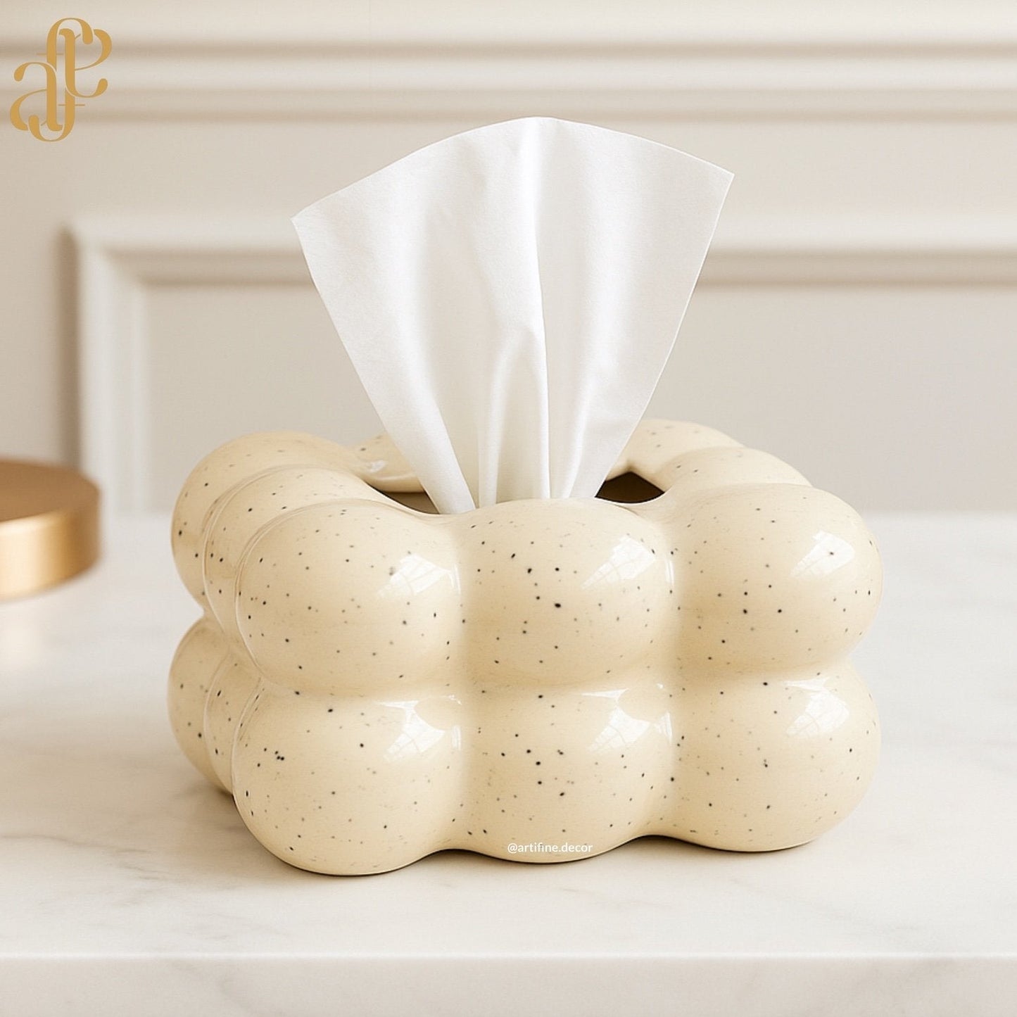 Bubble Tissue Box – Glossy Ceramic Finish