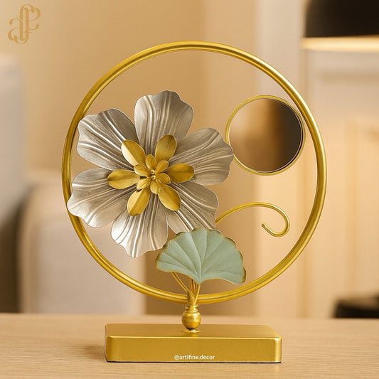 Golden Floral Harmony Sculpture