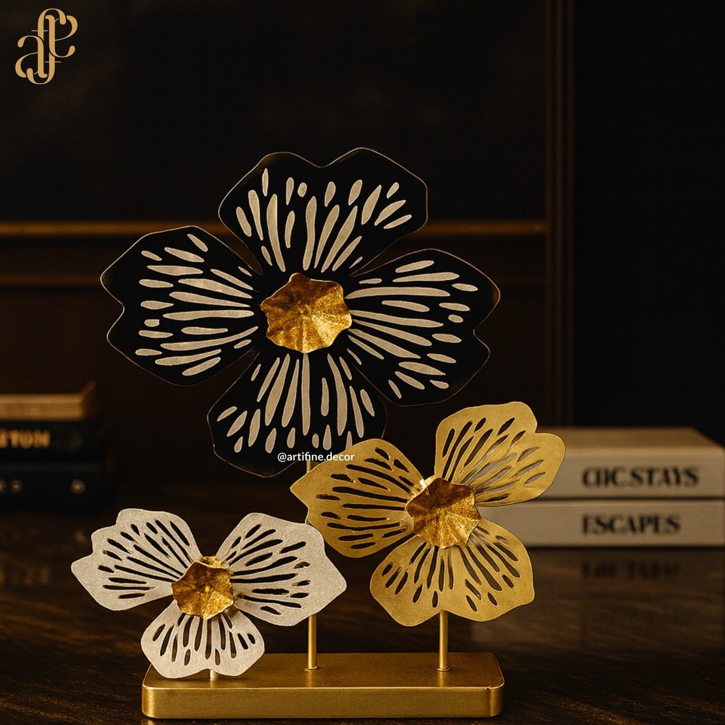 Golden Bloom Trio Sculpture