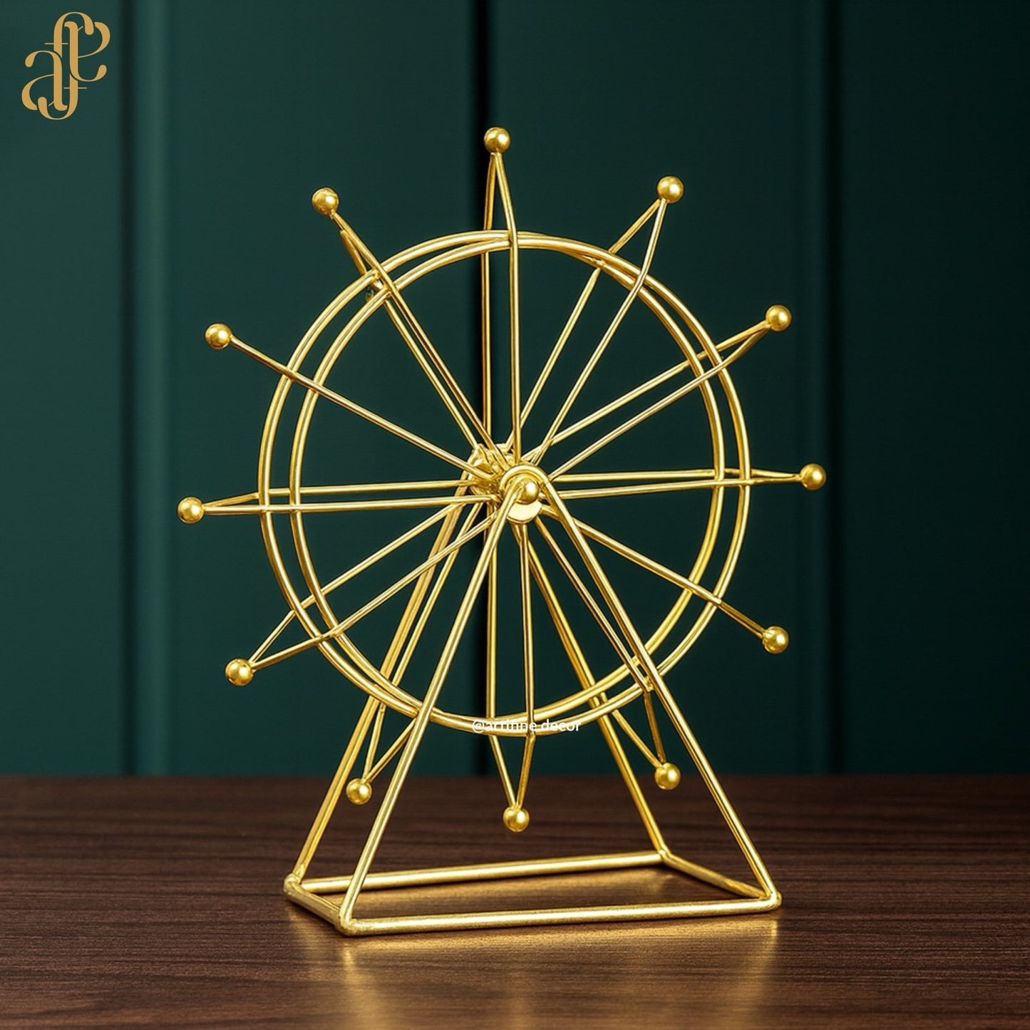 Golden Ferris Wheel Sculpture