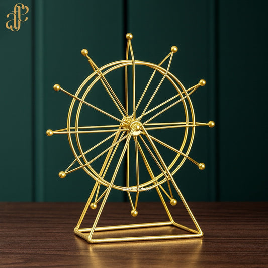 Golden Ferris Wheel Sculpture
