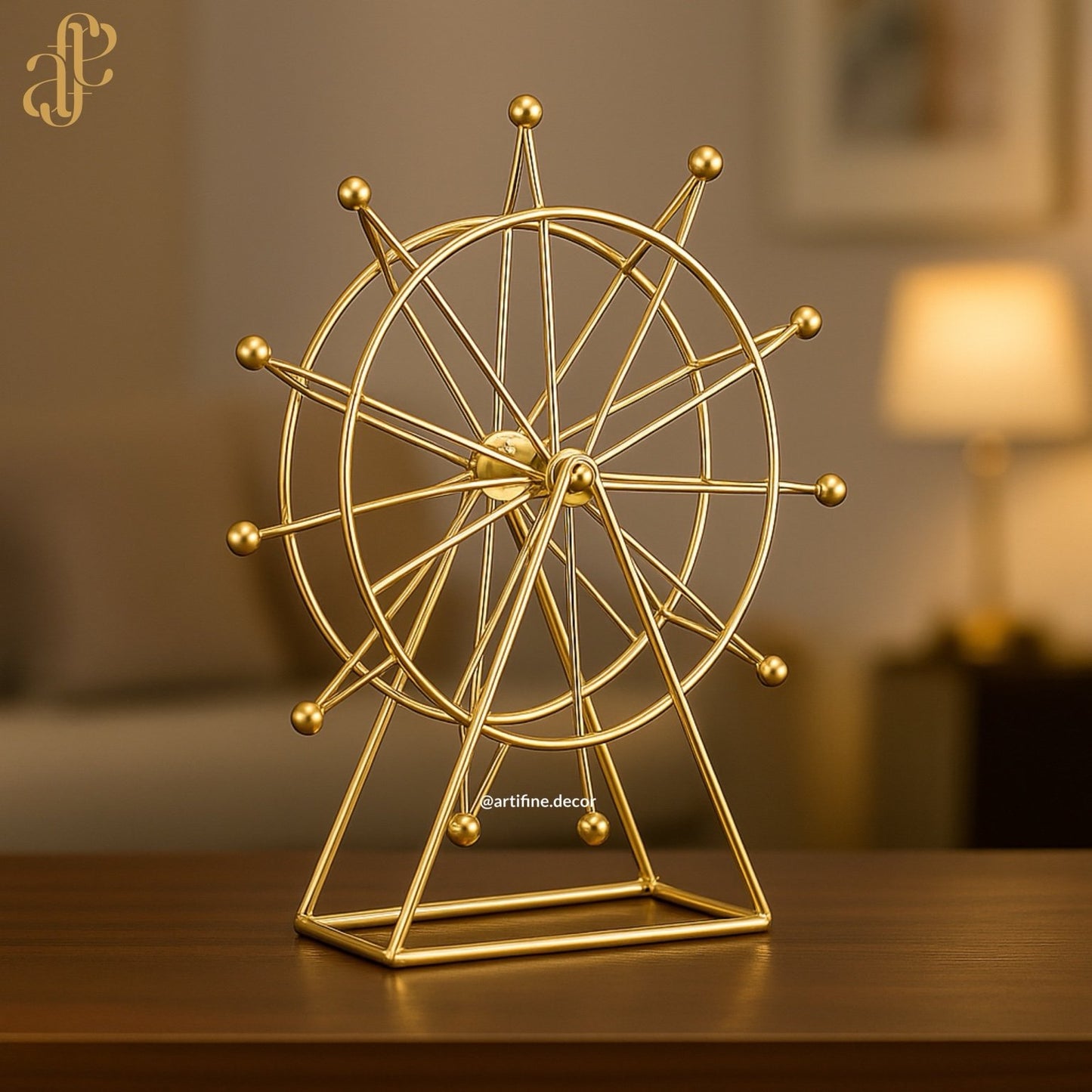 Golden Ferris Wheel Sculpture