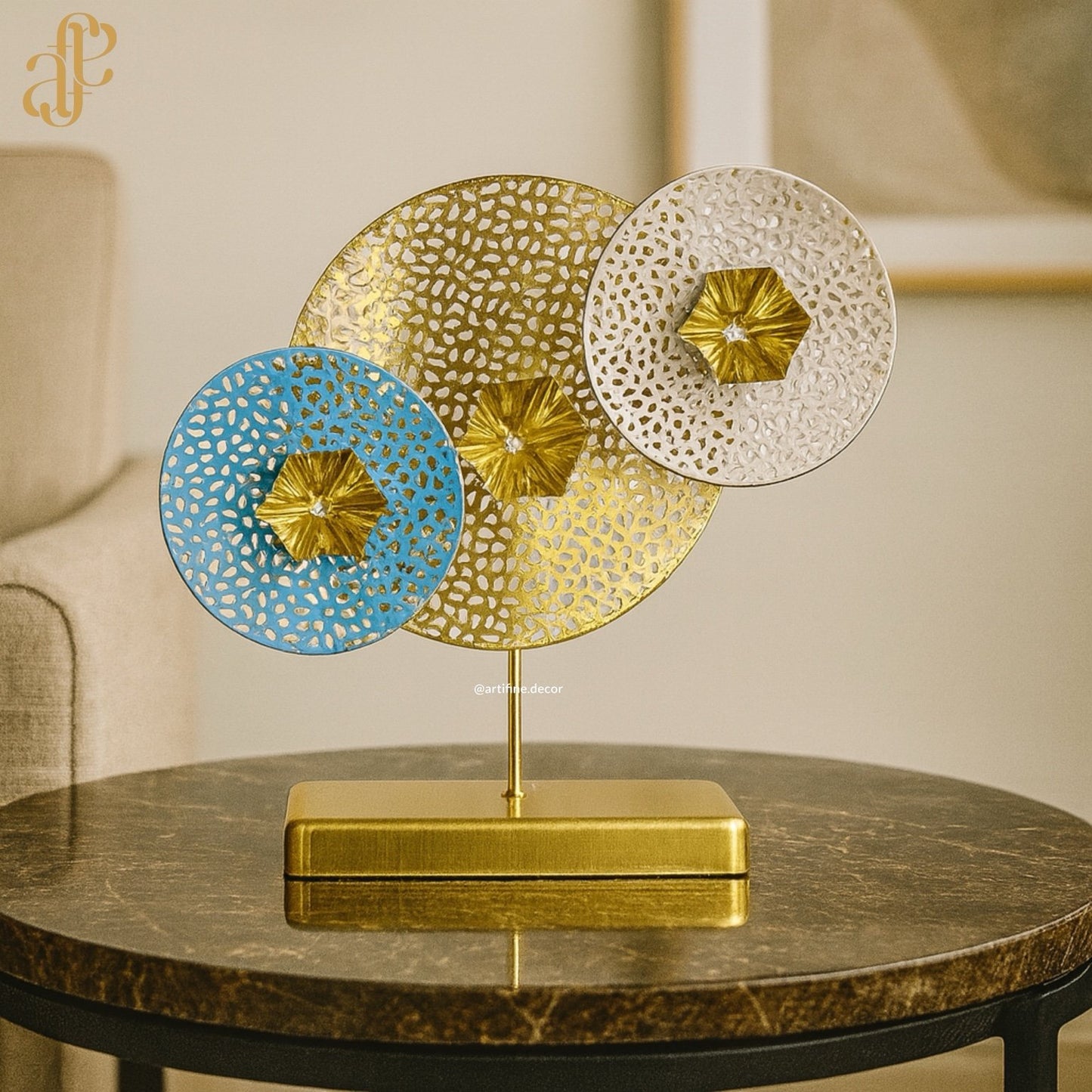 Golden Harmony Disc Sculpture