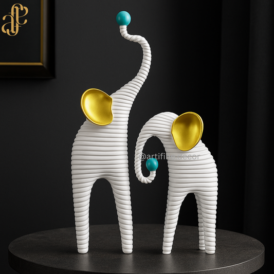 Modern Elephant Sculptures – Available in White & Black