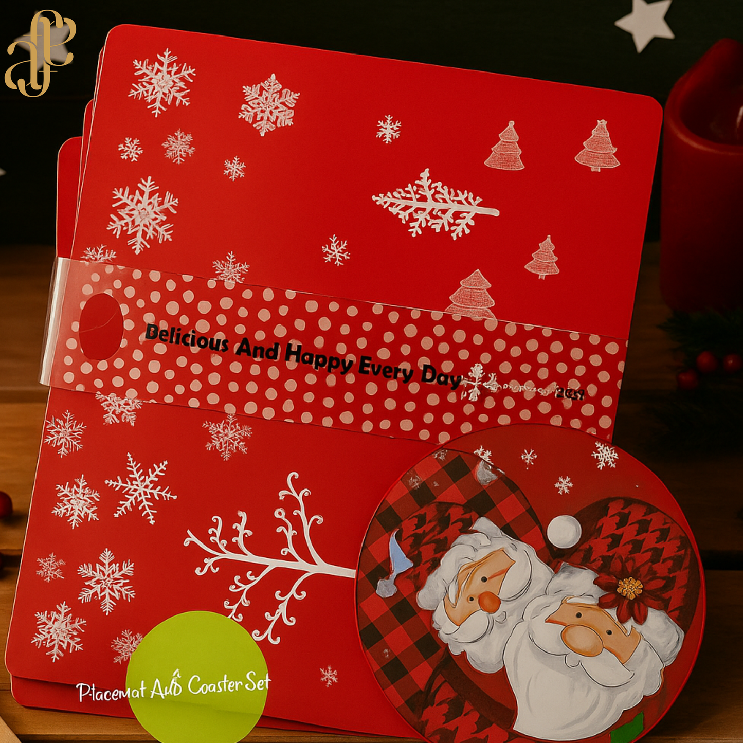 Christmas Placemats, & Cups Set – Festive Dining Essentials!