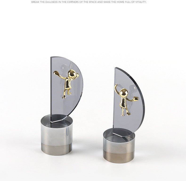 Golden Spirit Sculpture – Modern Art Duo