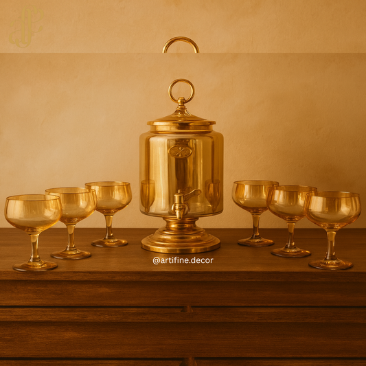 Dispenser Set with 6 Glass Cups