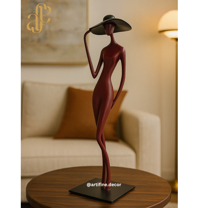 Elegant Lady Metal Figurine – Modern Sculptural Décor