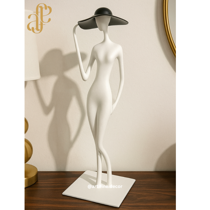 Elegant Lady Metal Figurine – Modern Sculptural Décor