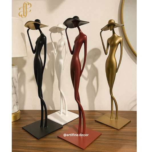 Elegant Lady Metal Figurine – Modern Sculptural Décor