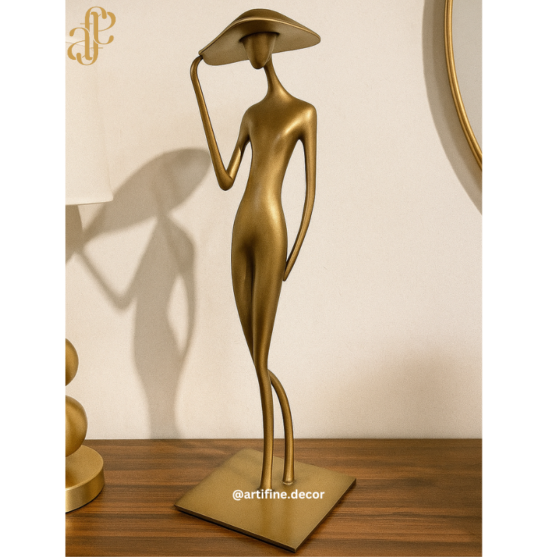 Elegant Lady Metal Figurine – Modern Sculptural Décor