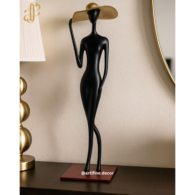 Elegant Lady Metal Figurine – Modern Sculptural Décor