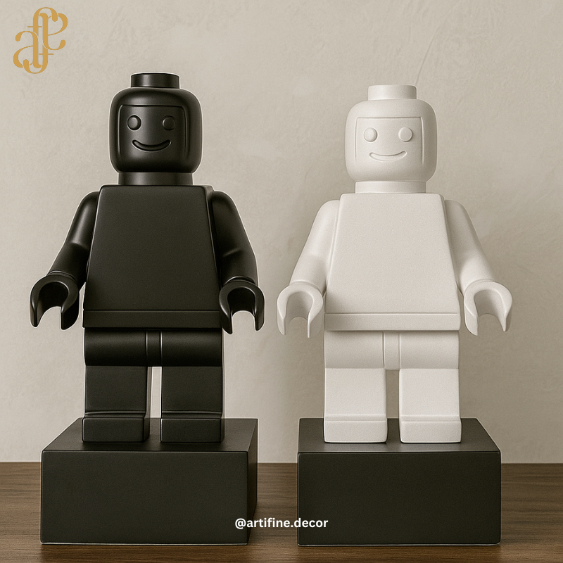Modern Lego-Inspired Figures – Available in White or Black