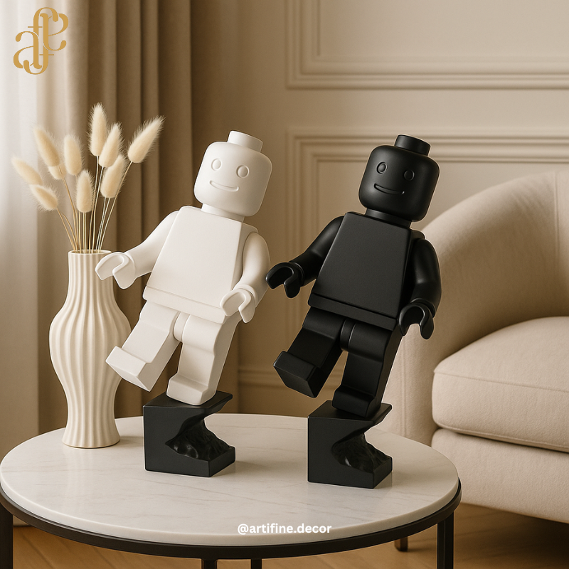 Modern Lego-Inspired Figures – Available in White or Black