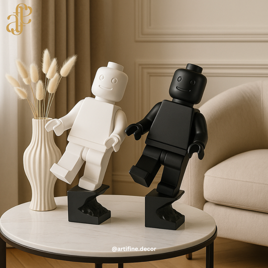 Modern Lego-Inspired Figures – Available in White or Black