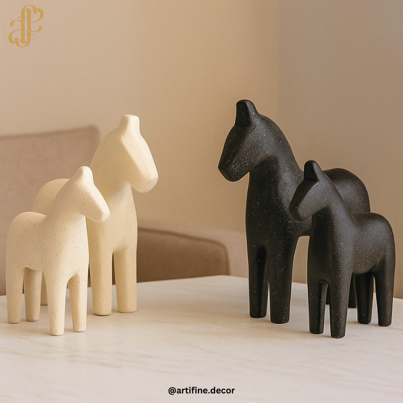 Scandinavian Minimalist Horse Sculpture – Modern Home Décor