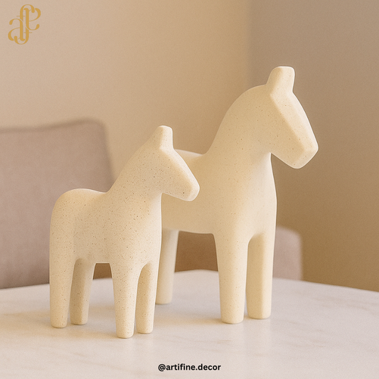 Scandinavian Minimalist Horse Sculpture – Modern Home Décor
